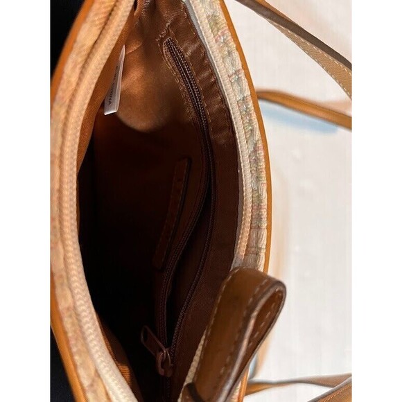 Fossil Small Crossbody Bag Beige Print Sporty Classic Style Leather Trim Purse - Picture 3 of 7